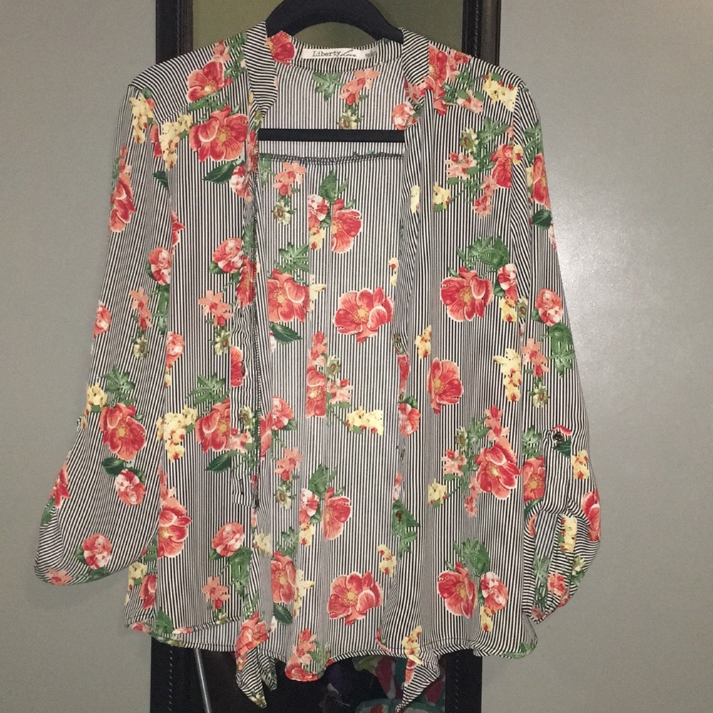 Large floral blouse.